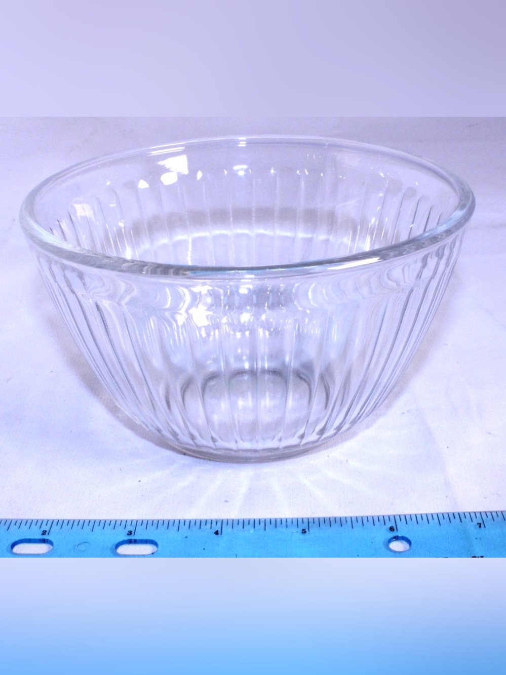 MCM Pyrex Clear Glass Ribbed Mixing Bowl 3 Cup 7401-S